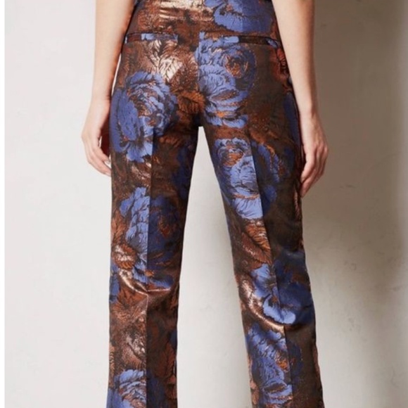 Anthropologie Leifsdottir Metallic Brocade Jacquard Trousers Sz 8 Worn Once - Picture 13 of 13